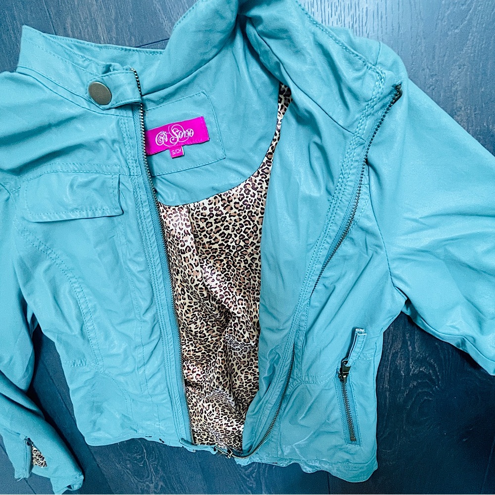 Mint Faux Leather Jacket